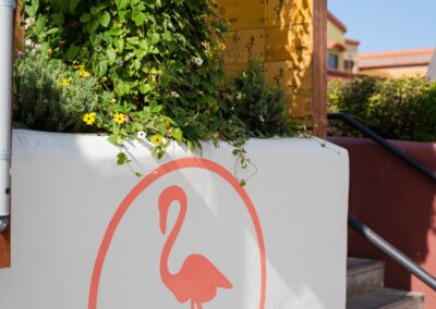 Entrance to beachside restaurant